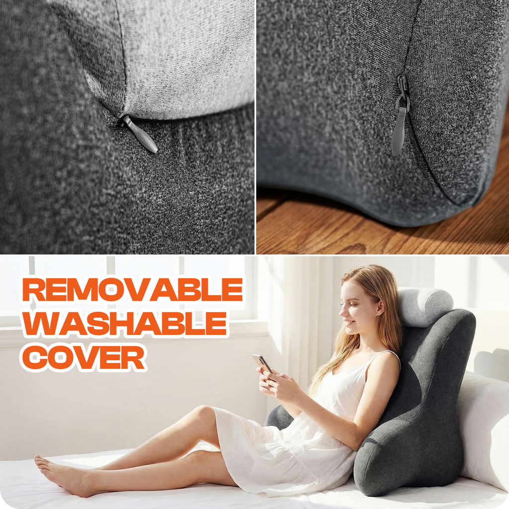 CHIC LINK Foam Reading Pillow with Back Support, Memory Foam Wedge for Bed, Sofa & Floor Use